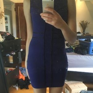 COBALT BLUE BODYCON MINI-DRESS